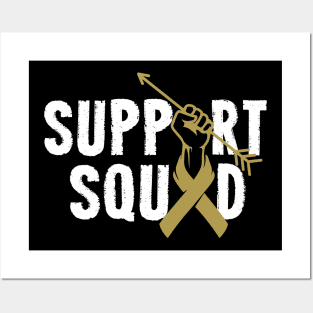 Support Squad Childhood Cancer Awareness Ribbon Posters and Art